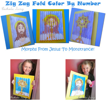 Preview of True Presence of Jesus in the Eucharist (Jesus to Monstrance Zig Zag Craft)