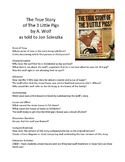 True Story of The 3 Little Pigs by Scieszka - Literary Ski