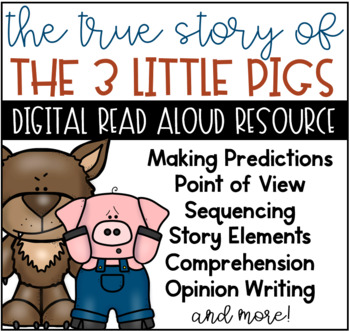 Preview of True Story of the 3 Little Pigs Digital Resource for Google Classroom™ Slides™