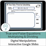 True and False Equations Multiplying and Dividing Whole Nu