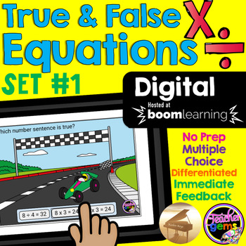 Preview of True and False Equations Multiplication and Division Set 1 Distance Learning