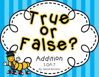 Preview of True or False Addition Equations 1.OA.7