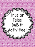 True or False? Addition and Subtraction Printables