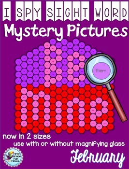 Preview of February Sight Words Mystery Pictures Valentines Day