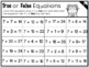 True or False Equations (Addition) 1-20 by Crazy for Second Graders