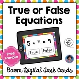 Boom Cards Distance Learning Math: True or False Equations