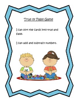 Preview of True or False Math Game
