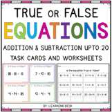 True or False Math Equations Addition and Subtraction to 2