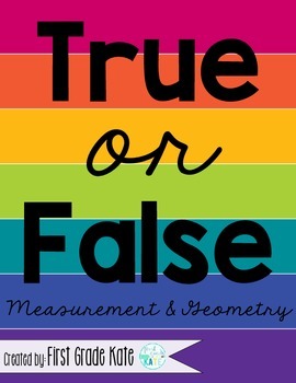 Preview of True or False Task Cards Measurement, Data, & Geometry