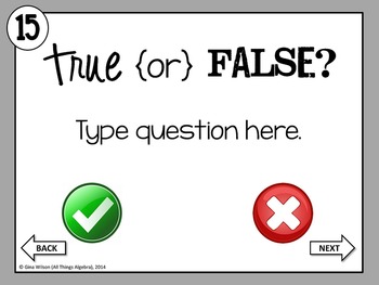 true or false quiz template
