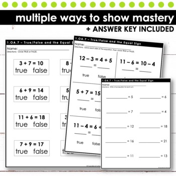 Practice the Equal Sign With This True-False Printable