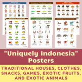 Uniquely Indonesia Posters (Traditional House, Clothes, Sn