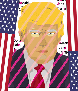 Preview of Trump President's Illustration & White House, Flag, Statue of Liberty and Eagle 
