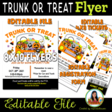 Trunk or Treat Event Flyer & Tickets - Editable PTA, PTO, 