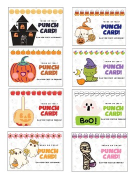 Preview of Halloween Punchcards (CANVA TEMPLATE