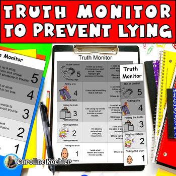 Preview of Truth Monitor to Stop Lying Problem Activity Telling the Truth Lies vs Honesty