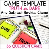 Truth or Dare Math Review Game Template for 5th, 6th, 7th 