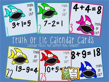 Preview of Calendar Date Cards -  Truth or Lie Equations