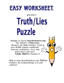 Truth/Lies Logic Puzzle--Improve critical thinking and log