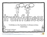 Truthfulness Virtue Word Bahá’í Quote Coloring Pages