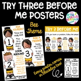Try Three Before Me Posters (Ask Three) Bee Bumblebee Theme