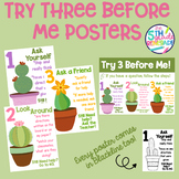 Try Three Before Me Posters (Ask Three) Cactus Succulent T