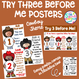 Try Three Before Me Posters (Ask Three) Cowboy Cowgirl The