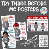 Try Three Before Me Posters (Ask Three) Melonheadz anchor charts
