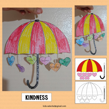 Preview of Try a Little Kindness Random Acts of Kindness Writing Prompt Activities Umbrella