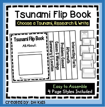 Preview of Tsunami Flip Book, Weather Research Project, Natural Disaster Science Report