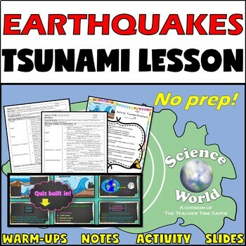 Preview of Tsunami Lesson | Earthquake Earth Science Notebook | Middle School