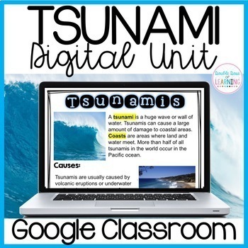 Preview of Tsunami Research Digital Distance Learning Unit for Google Classroom