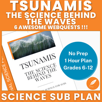 Preview of Tsunami Science: Earthquakes Volcanoes Seismic Waves (NO PREP Sub) 6x WebQuests