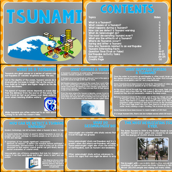 Tsunami Unit Bundle: PowerPoint, Worksheets, Flipbook, Stem Activity