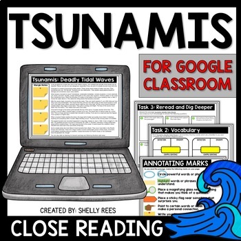 Preview of Tsunami Reading Activities for Google Classroom | Distance Learning