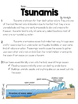 Tsunamis Text And Question Set Fsa Parcc Style Ela Assessment Tpt