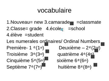 Preview of Tu es nouveau? Les Accents/ Ordinal Numerals