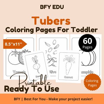 Preview of Tubers*Toddler Coloring Book 8.5x11 60 pages