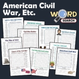 Tubman, Lincoln Civil War Battles, Causes, Word Search US 