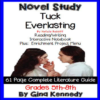 Preview of Tuck Everlasting Novel Study & Enrichment Project Menu; Plus Digital Option