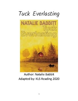 Preview of Tuck Everlasting - Adapted book - chapter summary review questions vocabulary