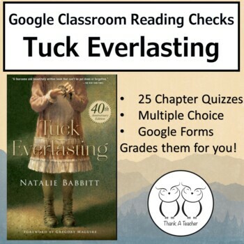 Preview of Tuck Everlasting Editable Chapter Reading Quizzes Using Google Forms