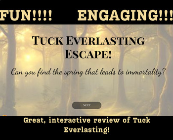 Preview of Tuck Everlasting Escape Room - Can you find the spring?