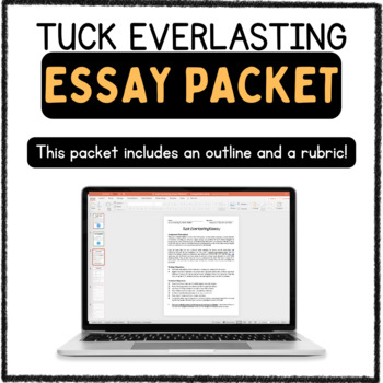 Preview of Tuck Everlasting Essay (Handout, Outline, and Rubric)