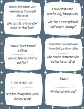 Tuck Everlasting Review Game by Common Core Tweens | TPT