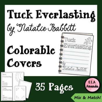 Preview of Tuck Everlasting Novel Study - Colorable Covers 