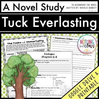 Preview of Tuck Everlasting Novel Study Unit - Comprehension | Activities | Tests