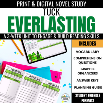 Preview of Tuck Everlasting Novel Study Unit Comprehension Questions, Vocabulary Activities