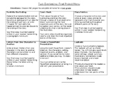 Tuck Everlasting Project Menu and Rubric