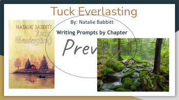 Preview of Tuck Everlasting Writing Prompts by Chapter